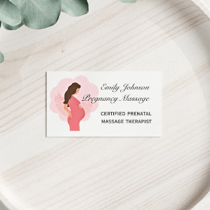 Boho Pink Pregnancy Prenatal Massage Therapist Business Card