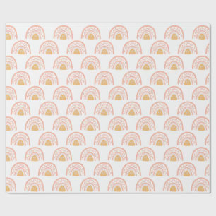 Boho Pink Rainbow Pattern Wrapping Paper