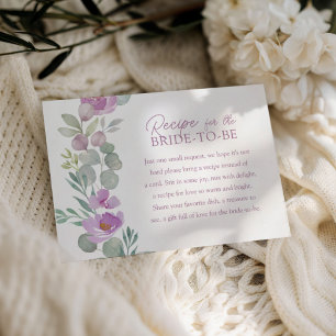 Boho Pink Recipe for the Bride Floral Enclosure Card