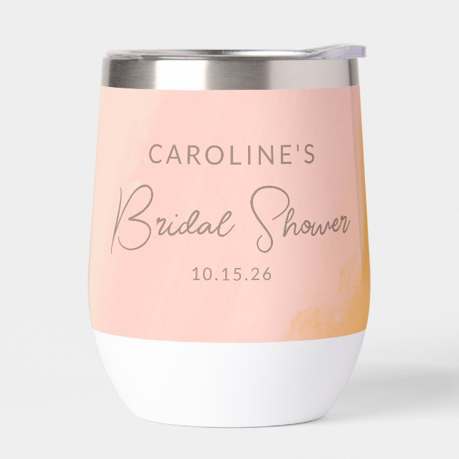 Boho Pink Yellow Script Custom Bridal Shower  (Left)