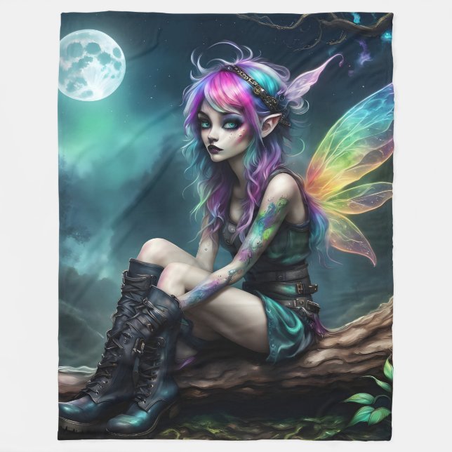 Boho Pixie Fleece Blanket (Front)