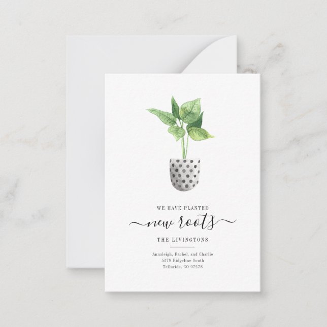 Boho Plant Change of Address Moving Announcement (Front)