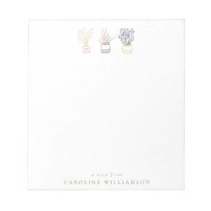 Boho Plant Line Art Illustration Personalised  Notepad