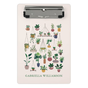 Boho Plant Lovers Botanical Personalized Name Mini Clipboard
