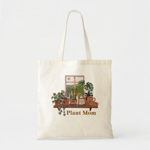 Boho Plant Mum Indoor Garden Watercolor Tote Bag
