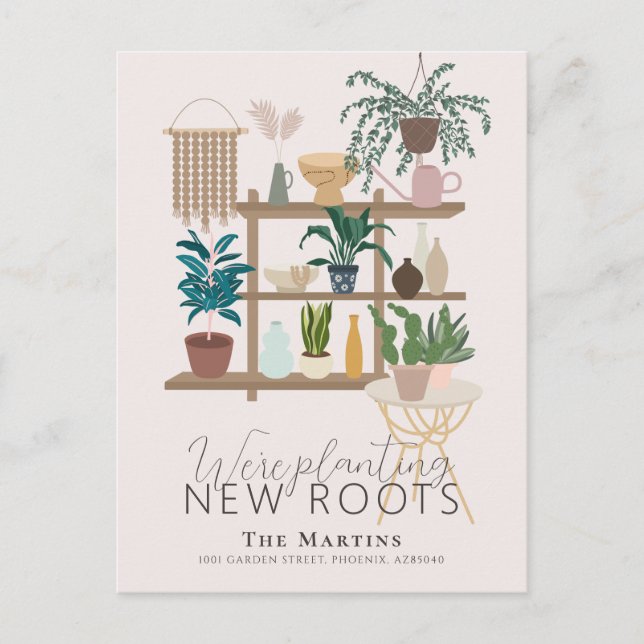 Boho Planting New Roots Moving Announcement (Front)