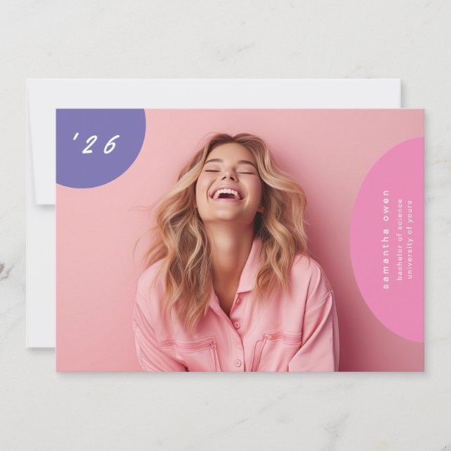 Boho Pop Fun Unique Elegant Designer Modern Photo  Announcement (Front)