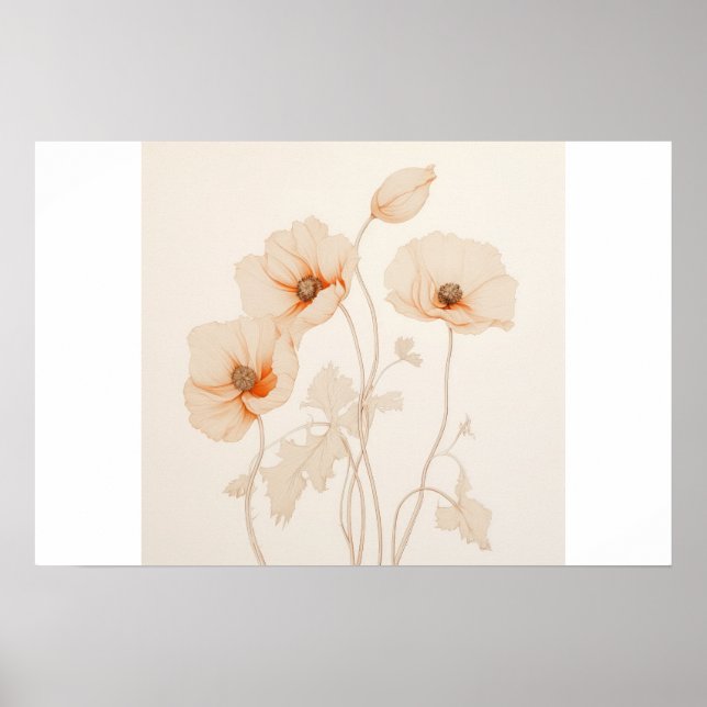Boho Poppies Ethereal Floral Poster (Front)