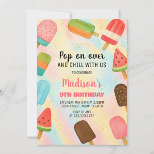Boho Popsicle Birthday Invitation