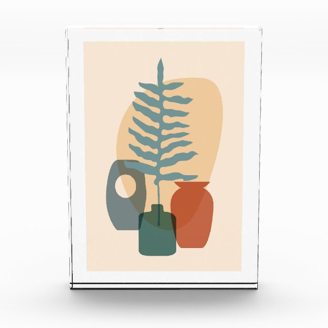 Boho poster with tropical leaf photo block (Front)