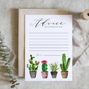 Boho Potted Cactus Advice for the Parents-to-be Card