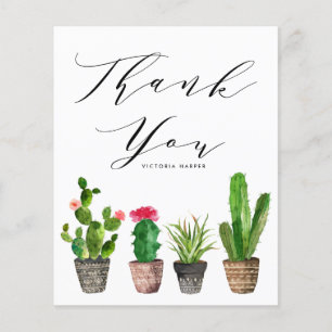 Boho Potted Cactus Graduation Thank You Card