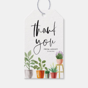 Boho Potted Houseplants Birthday Party Thank You Gift Tags