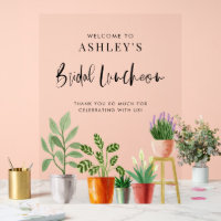 Boho Potted Houseplants Bridal Luncheon Welcome