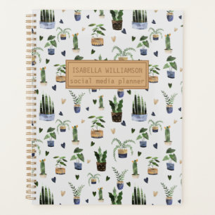 Boho Potted Plant Pattern Personalised  Planner