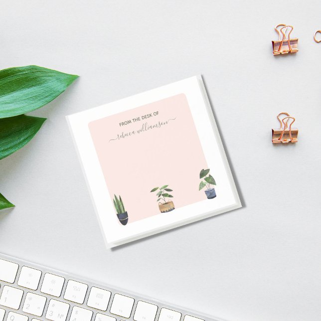 Boho Potted Plants From the Desk of Personalised P Post-it Notes (Creator Uploaded)