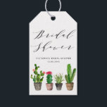 Boho Potted Succulents and Cactus Bridal Shower Gift Tags<br><div class="desc">Add a boho accent to your gifts and favours with these customisable bridal shower gift tags. It features watercolour potted succulents and cacti. Personalise by adding your own details. These cactus bridal shower tags are perfect for summer events.</div>