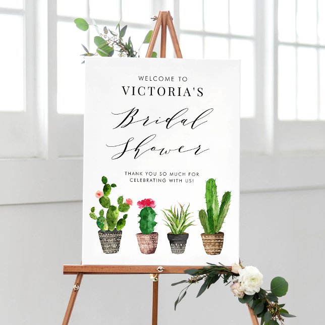 Boho Potted Succulents and Cactus Bridal Shower Poster (Creator Uploaded)