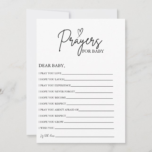 Boho Prayers for Baby Well Wishes for Baby shower Invitation (Front)