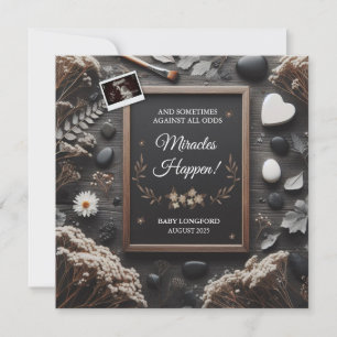 Boho Pregnancy Announcement Miracles happen