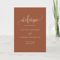 Boho Pretty Calligraphy Terracotta Wedding Booklet