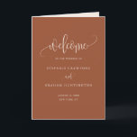 Boho Pretty Calligraphy Terracotta Wedding Booklet Program<br><div class="desc">Share the wedding details with your family and friends with this customisable wedding program booklet. It features a terracotta elegant script with simple typography. This terracotta wedding booklet is perfect for any wedding theme and season. Matching items are available.</div>
