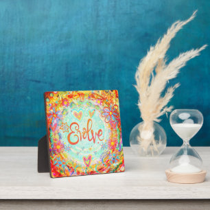 BoHo Pretty Inspirational Orange Evolve Plaque