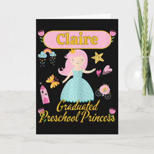 Boho Princess Claire 2026 Personalised Preschool G Card