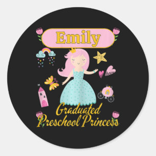 Boho Princess Emily 2026 Personalised Preschool Gr Classic Round Sticker