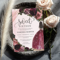 Boho Princess with burgundy dress blush gold frame