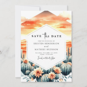 Boho Printable Cactus Wedding Save The Date