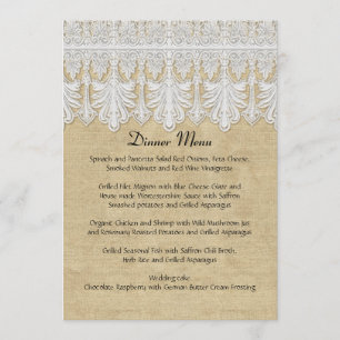 BOHO Printed Burlap n Lace gypsy Modern Mod Style Menu