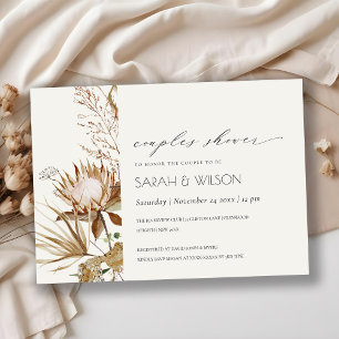 Boho Protea Dry Palm Floral Couples Shower Invite
