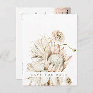Boho Protea Pampas Grass Save the Date Photo Postc Postcard