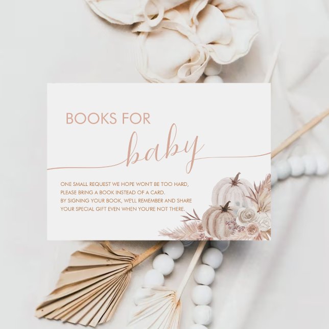 Boho Pumpkin Baby Shower Book Request Enclosure Card (Creator Uploaded)
