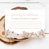 Boho Pumpkin Baby Shower Family Traditions Card