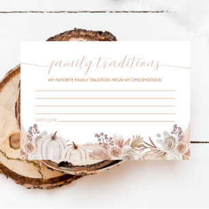 Boho Pumpkin Baby Shower Family Traditions Card