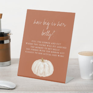 Boho Pumpkin Baby Shower How Big Is Her Belly Pedestal Sign