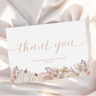 Boho Pumpkin Baby Shower Thank You Card