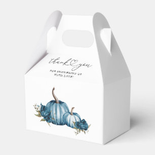 Boho Pumpkin Blue Flower Baby Shower Favour Box