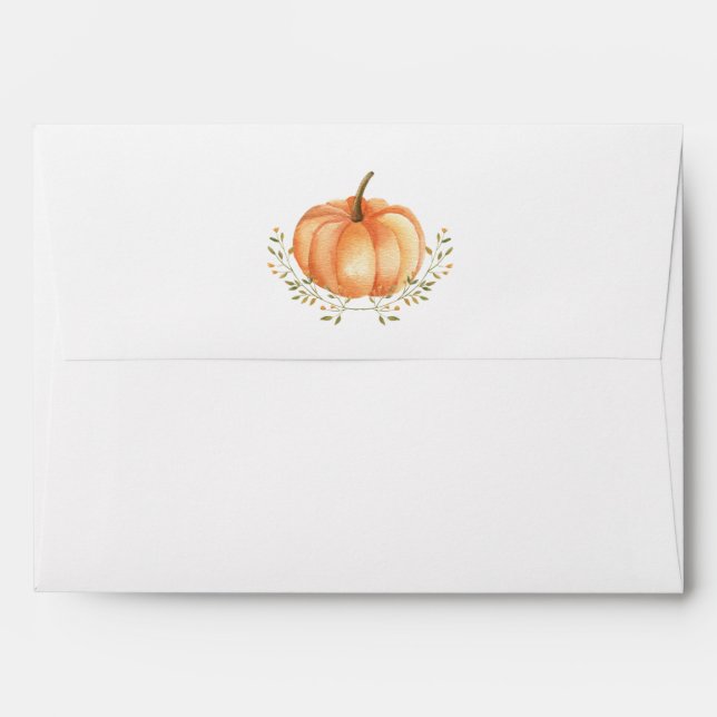 Boho Pumpkin Fall Autumn Foliage Baby Shower  Envelope (Back (Top Flap))