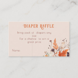 Boho pumpkin fall Baby shower  Enclosure Card