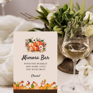 Boho Pumpkin Fall Baby Shower Mimosa Bar  Photo Print