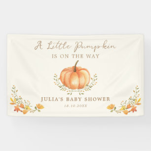 Boho Pumpkin Fall Foliage Baby Shower Banner