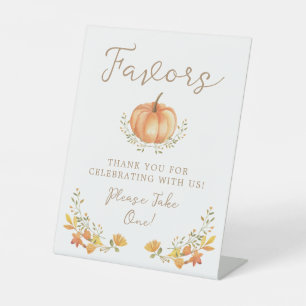 Boho Pumpkin Fall Foliage Favours Please Take One Pedestal Sign