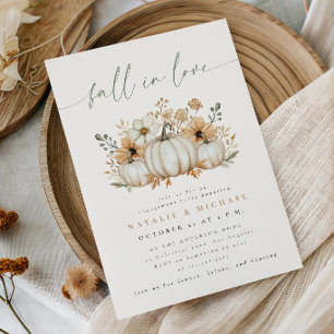 Boho Pumpkin Fall in Love Engagement Party Invitation