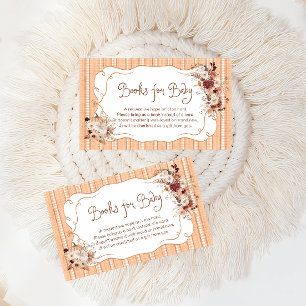 Boho Pumpkin Floral Books for Baby Ticket Enclosur Enclosure Card