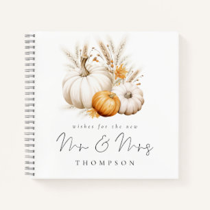 Boho Pumpkins Wishes New Mr Mrs Guest Book