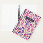 Boho Purple Floral Pattern Planner<br><div class="desc">Purple boho inspired floral botanical pattern.  Personalise with name on front.</div>