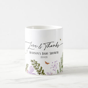 Boho Purple Florals Baby Shower Thanks Gift Mug